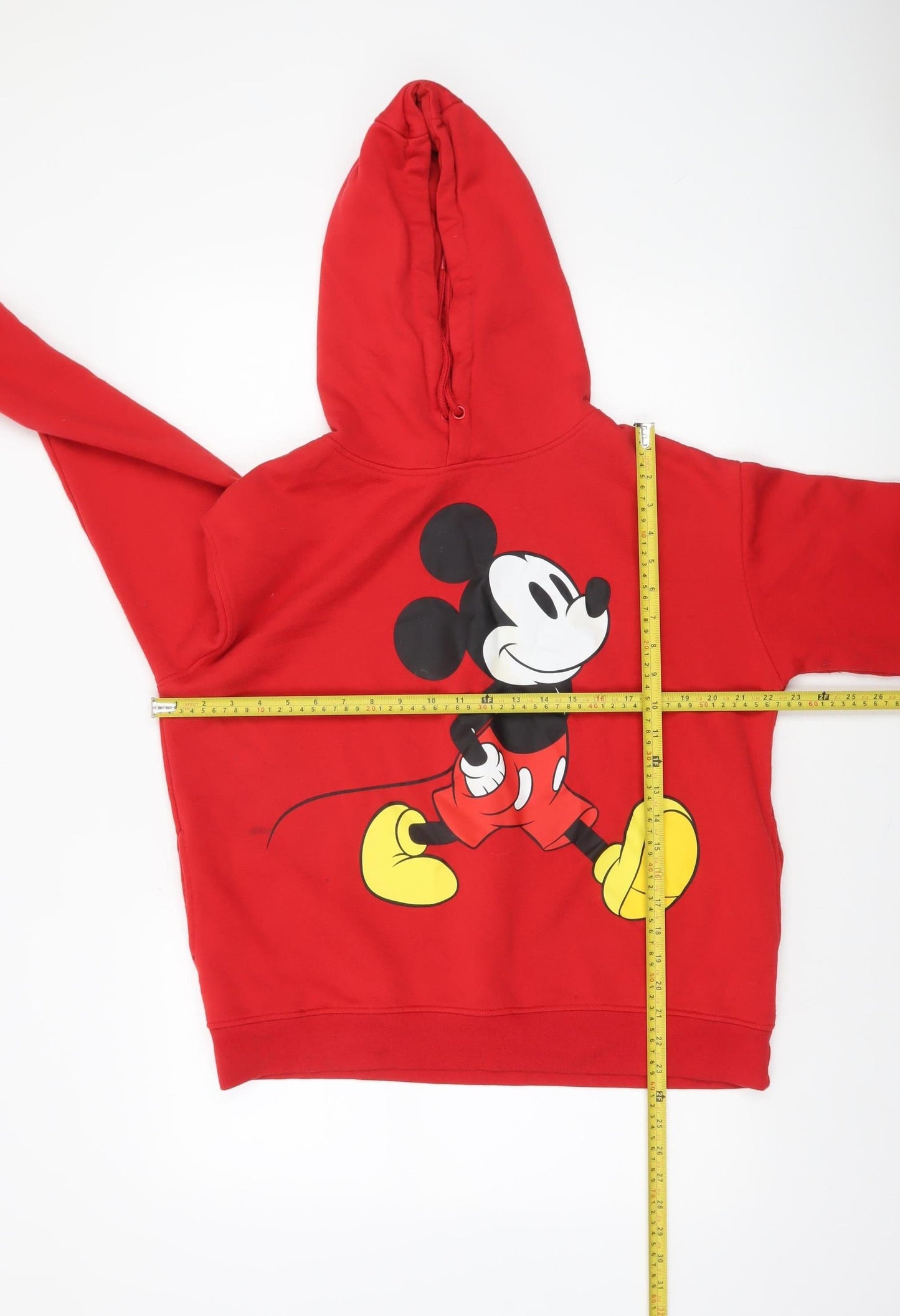 Disney Womens Red Hoodie Medium 12/14 Mickey Mouse Cotton Blend Pullover