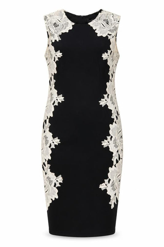 AX Paris Womens Black Lace Bodycon Dress Size 10 Sleeveless Elegant Party Wear