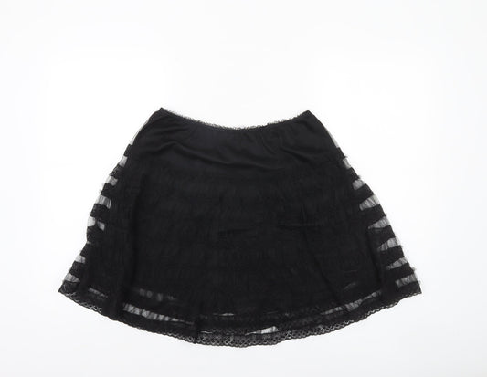 Red Herring Women’s Black Lace A-Line Knee Length Skirt Size 12