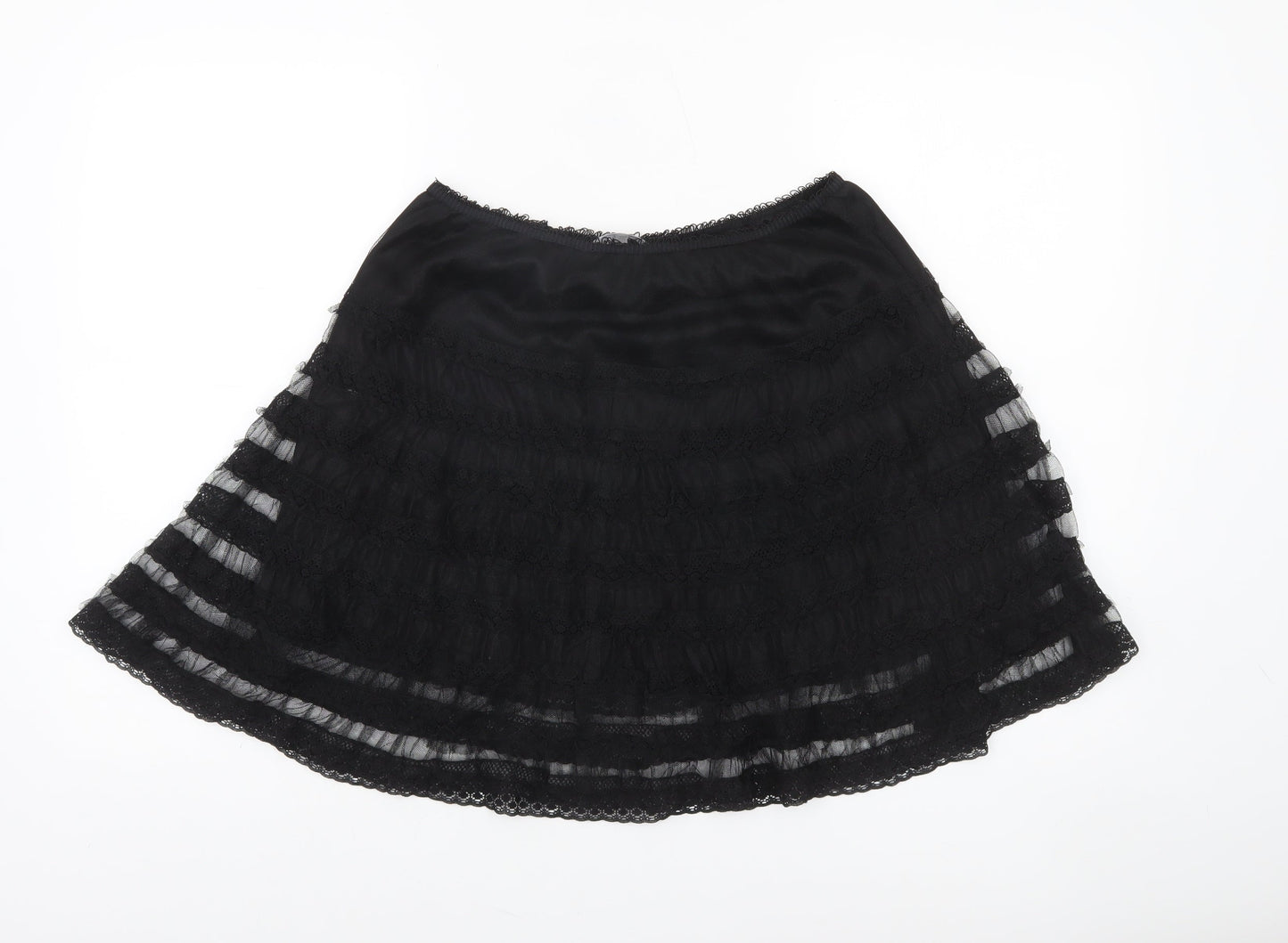 Red Herring Women’s Black Lace A-Line Knee Length Skirt Size 12