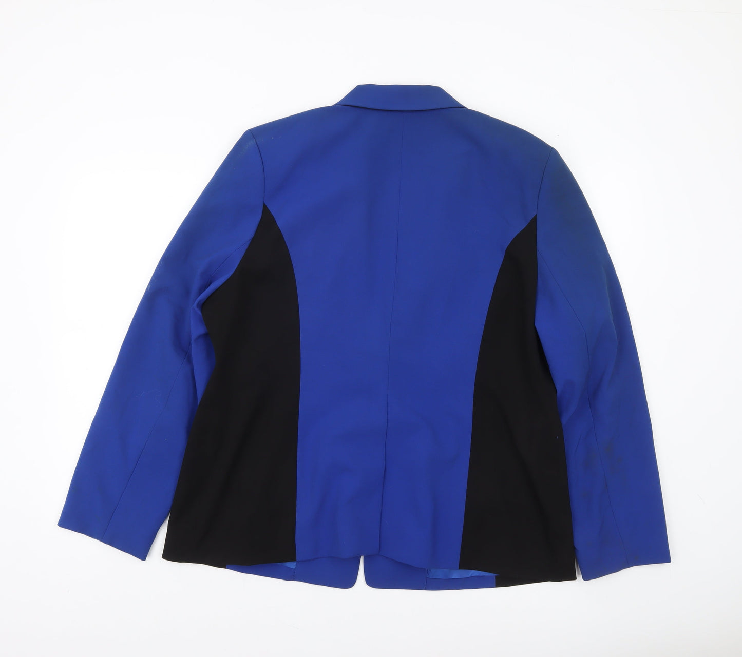 Susan Graver Women’s Blue Colourblock Lined Single-Breasted Blazer Jacket Size L