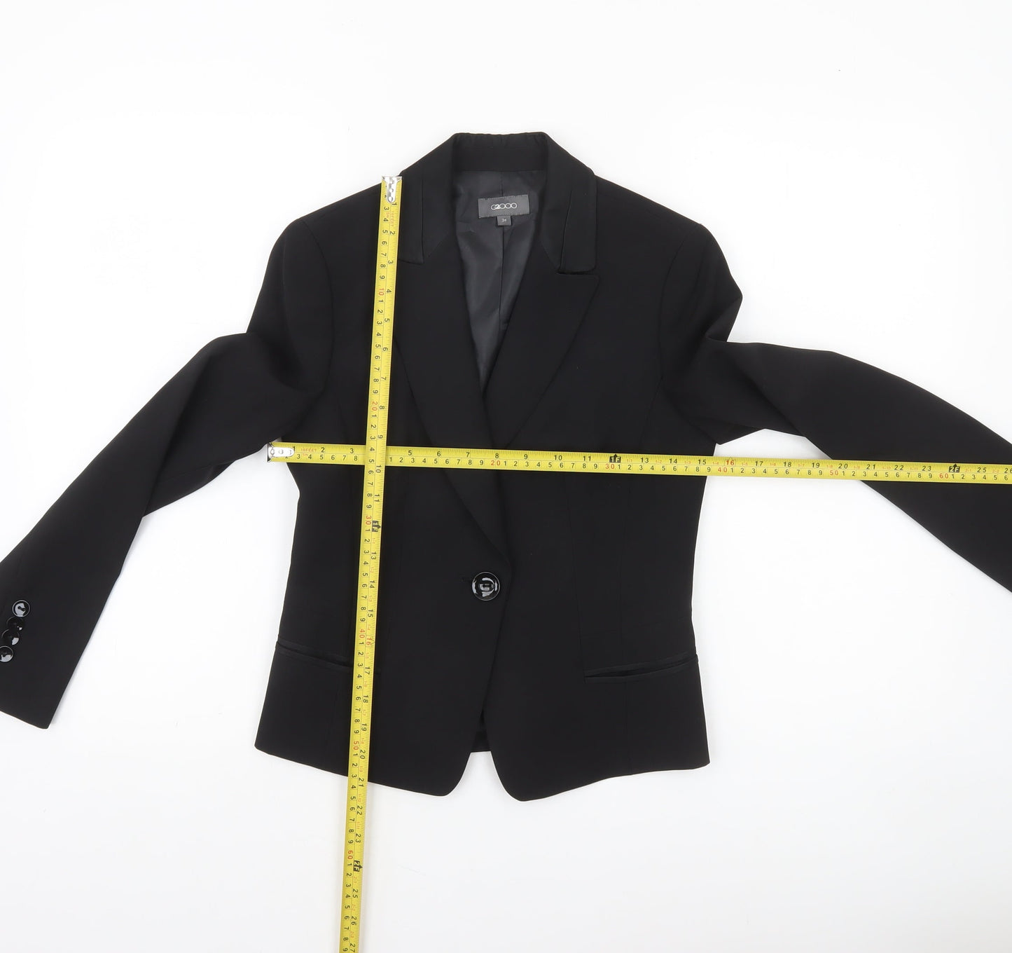 G2000 Women Black Size 6 Single-Breasted Suit Jacket Blazer