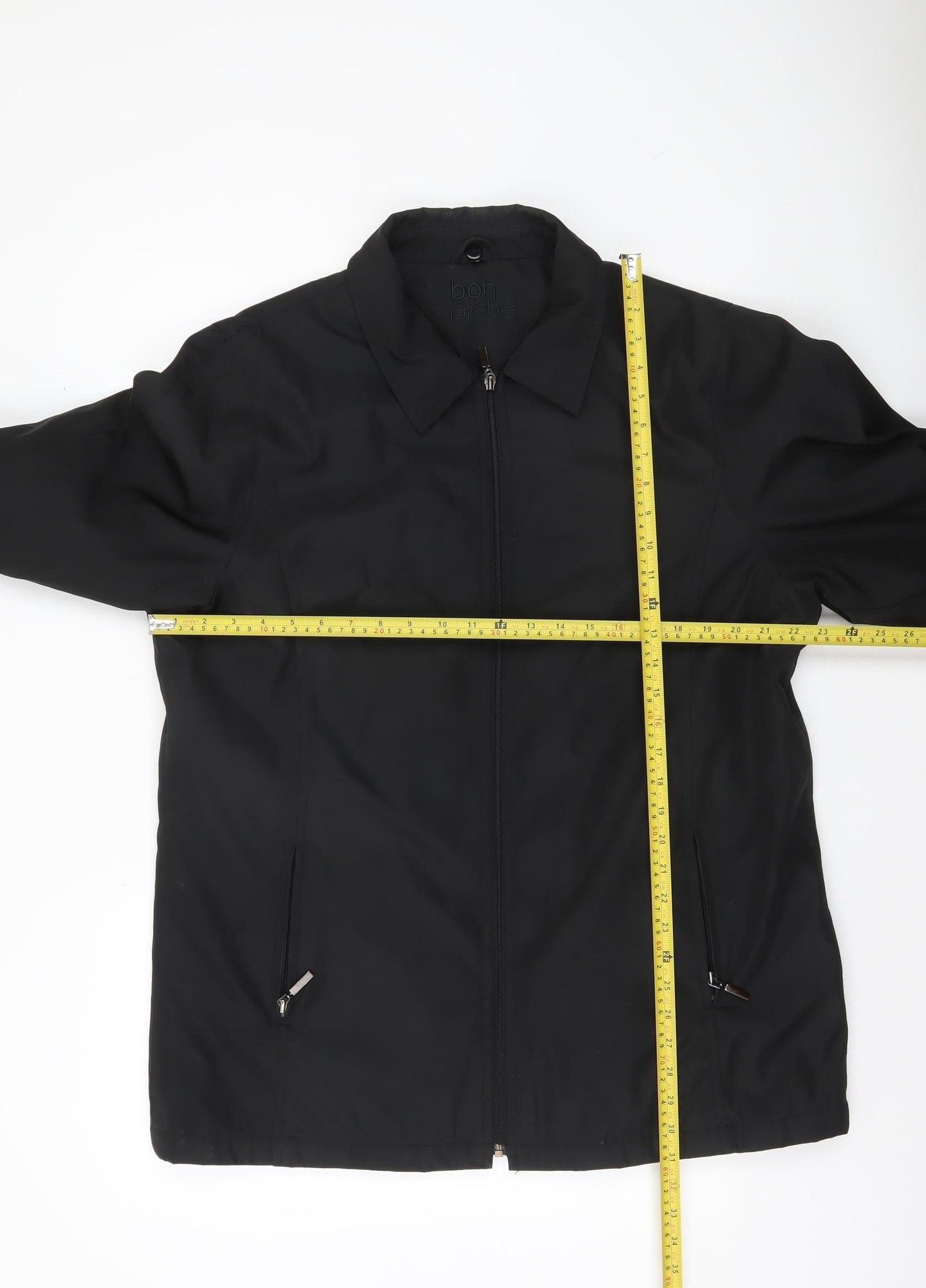 Bonmarché Women’s Black Mid-Length Zip Jacket Size M