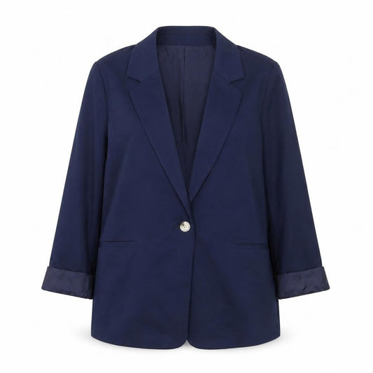 Bonmarché Women's Navy Blue Size 12 Single-Breasted Blazer