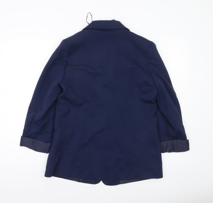 Bonmarché Women's Navy Blue Size 12 Single-Breasted Blazer