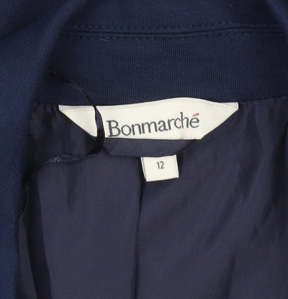 Bonmarché Women's Navy Blue Size 12 Single-Breasted Blazer