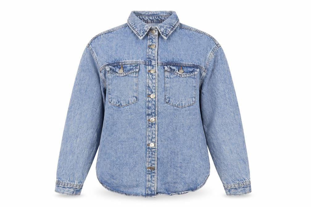 Primark Denim Co Women’s Blue Long Sleeve Denim Button-Up Shirt S