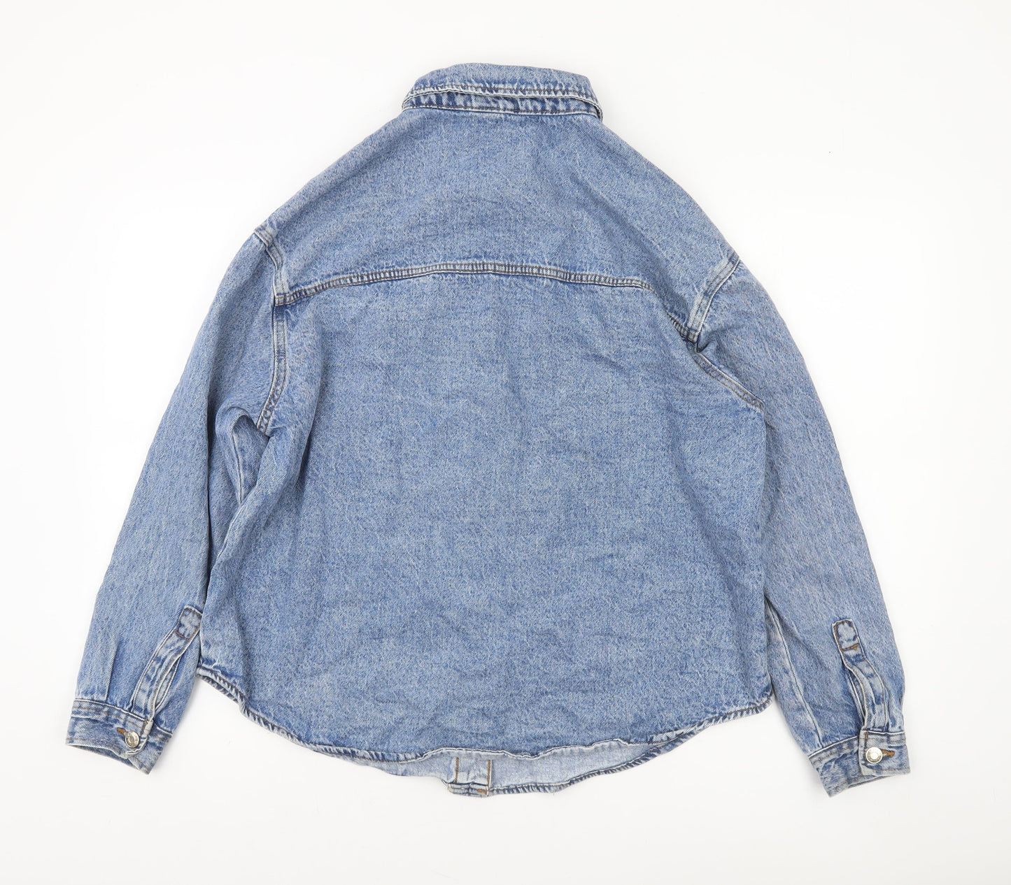 Denim Co Women’s Blue Long Sleeve Denim Button-Up Shirt S