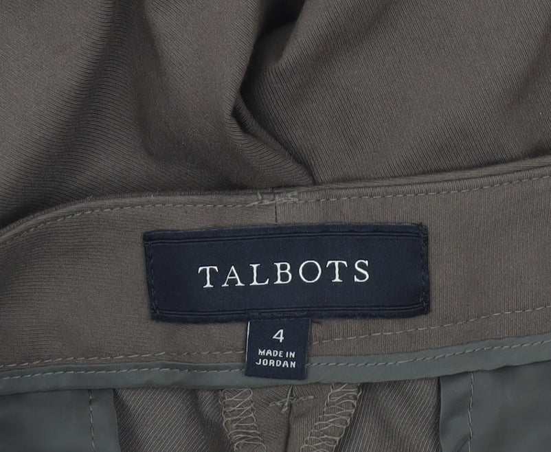 Talbots Women’s Brown Dress Pants Size 4 Regular Stretch Twill Trousers