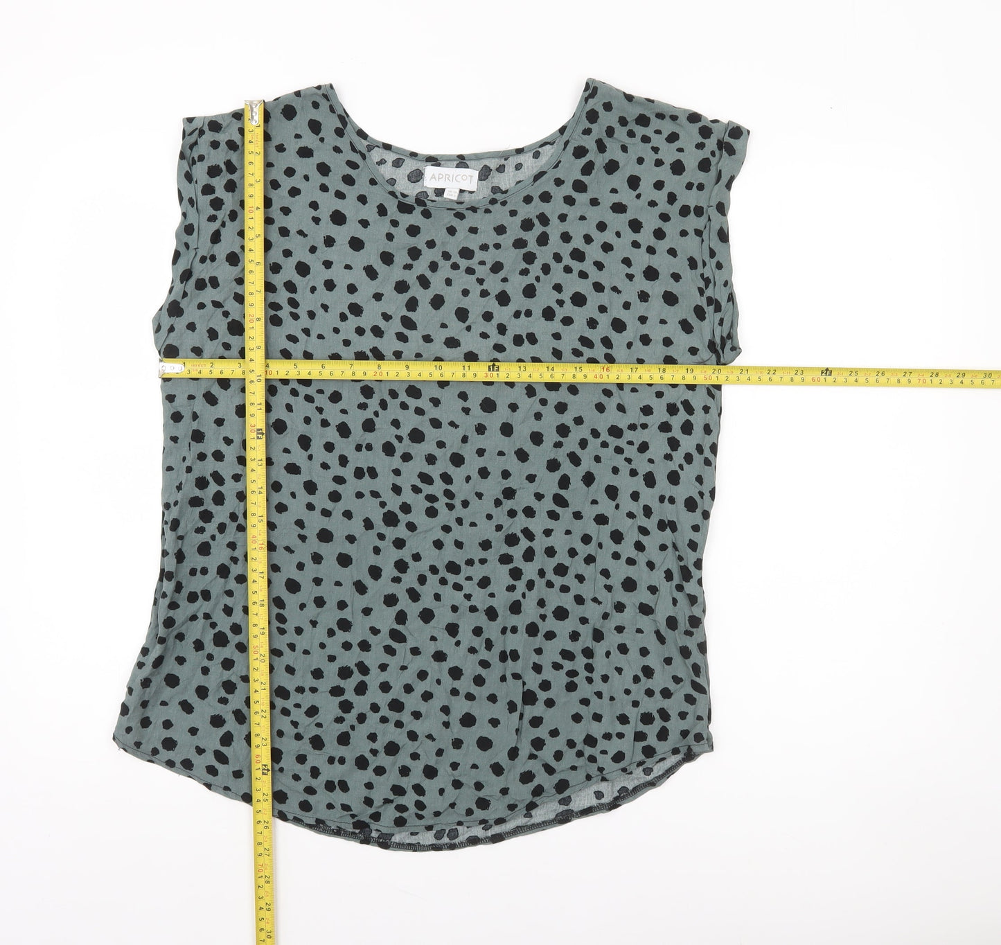 Apricot Womens Green Black Animal Print Sleeveless Blouse UK 10