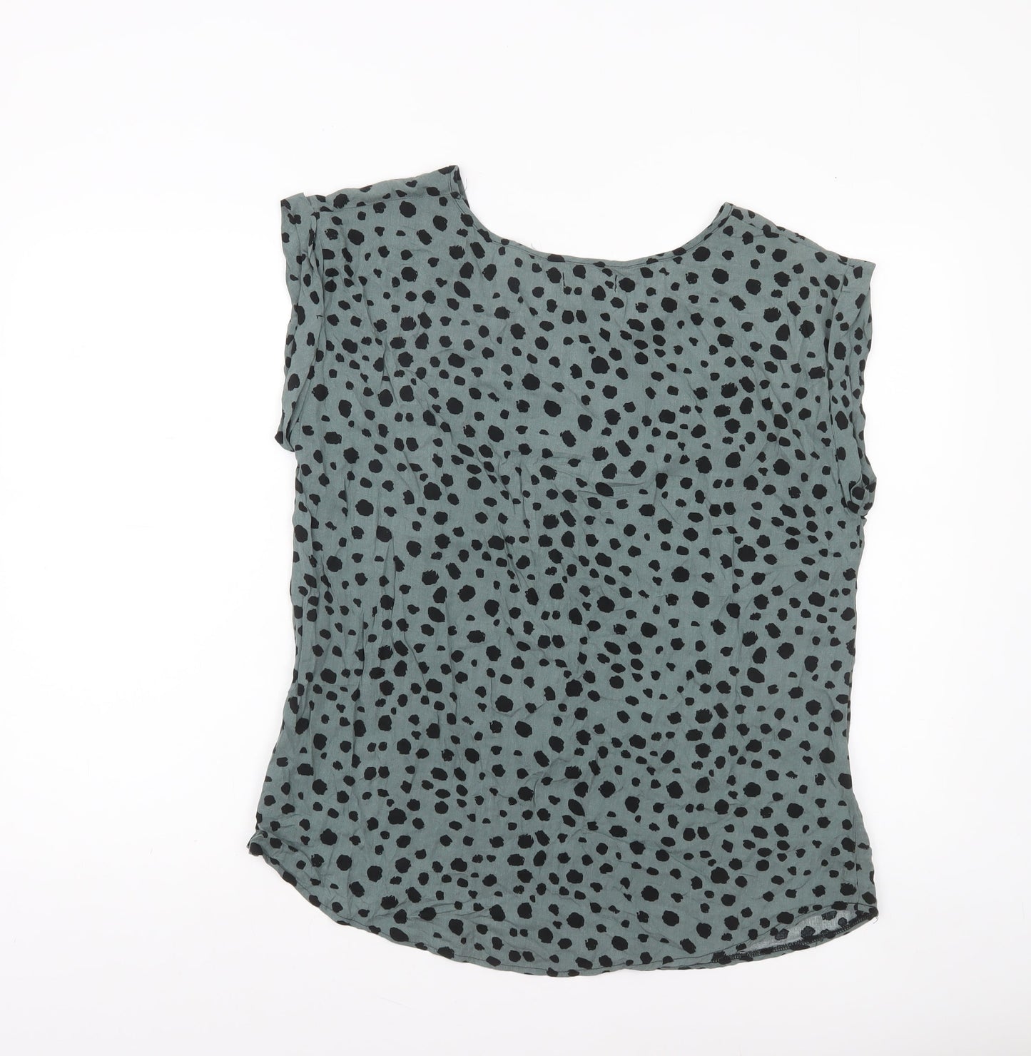 Apricot Womens Green Black Animal Print Sleeveless Blouse UK 10