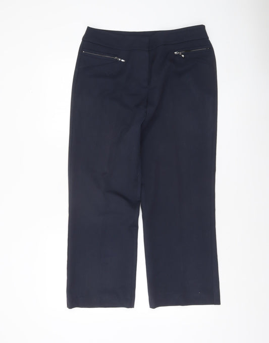 BHS Womens Navy Blue Size 12 Straight Leg Dress Pants
