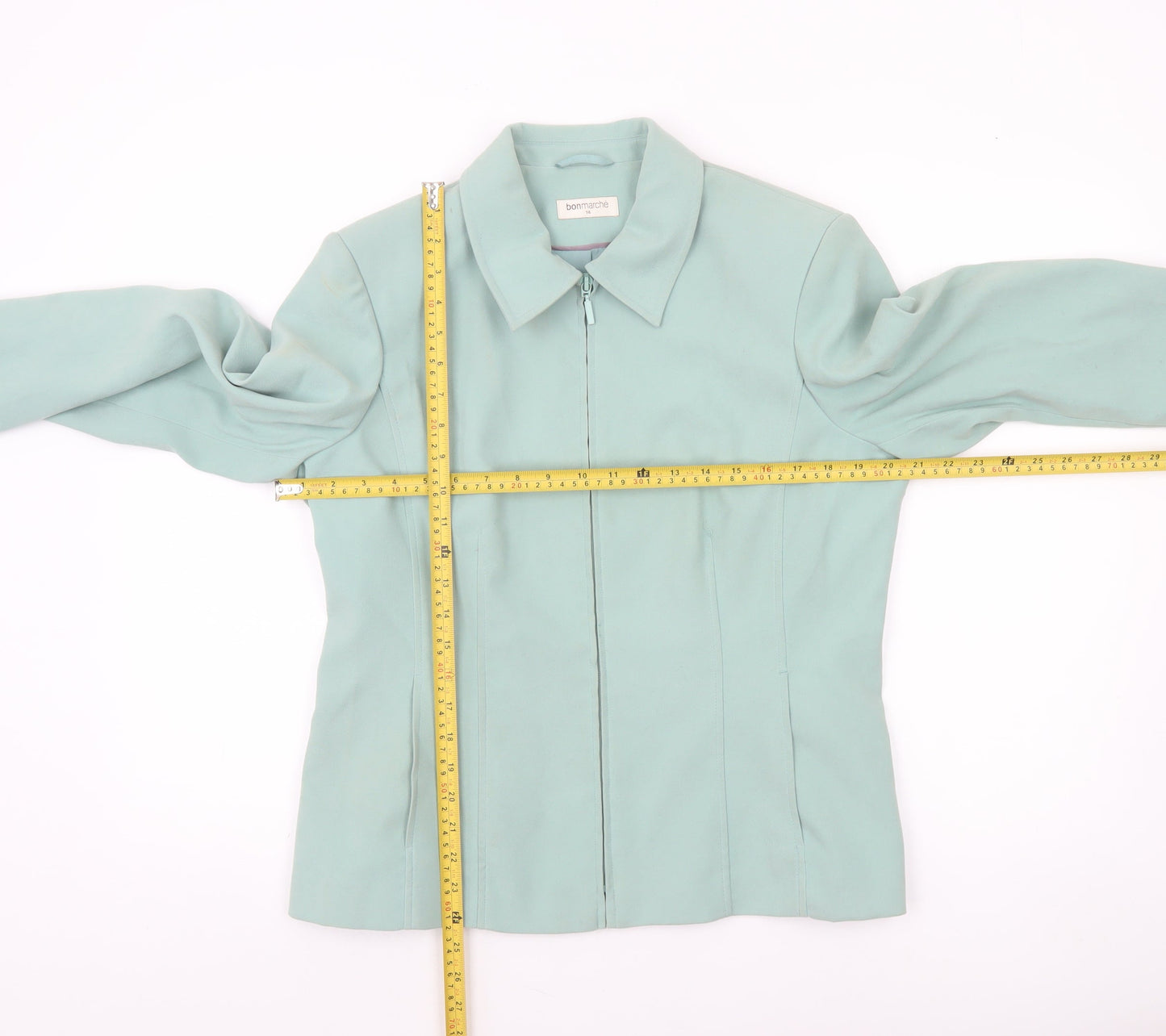 Bonmarché Women’s Green Zip-Up Collared Jacket Size 14 Regular