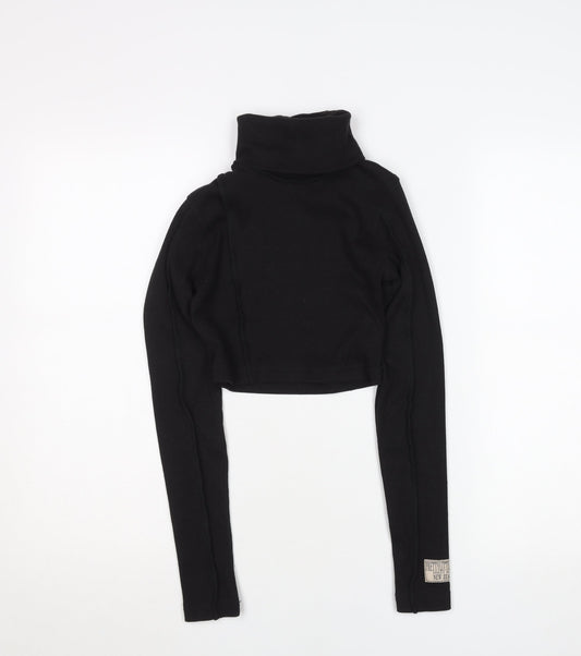 PrettyLittleThing Women's Black Roll Neck Long Sleeve Slim Fit Jumper Size 6