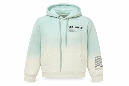 Each Other Women’s Blue Beige Ombre XL Pullover Hoodie Graphic Print