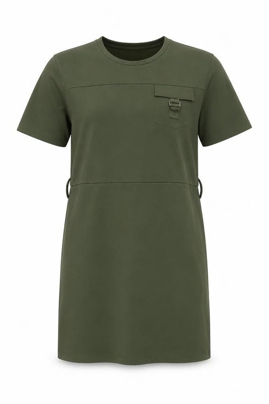 Warehouse Women’s Green Size 12 T-Shirt Belted Knee Length Dress