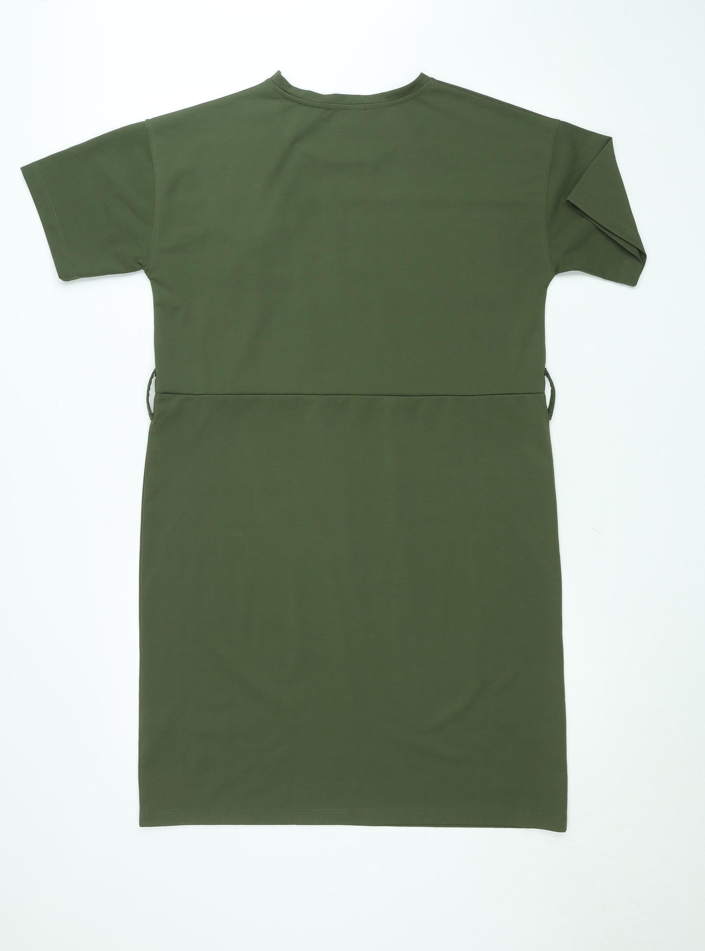 Warehouse Women’s Green Size 12 T-Shirt Belted Knee Length Dress