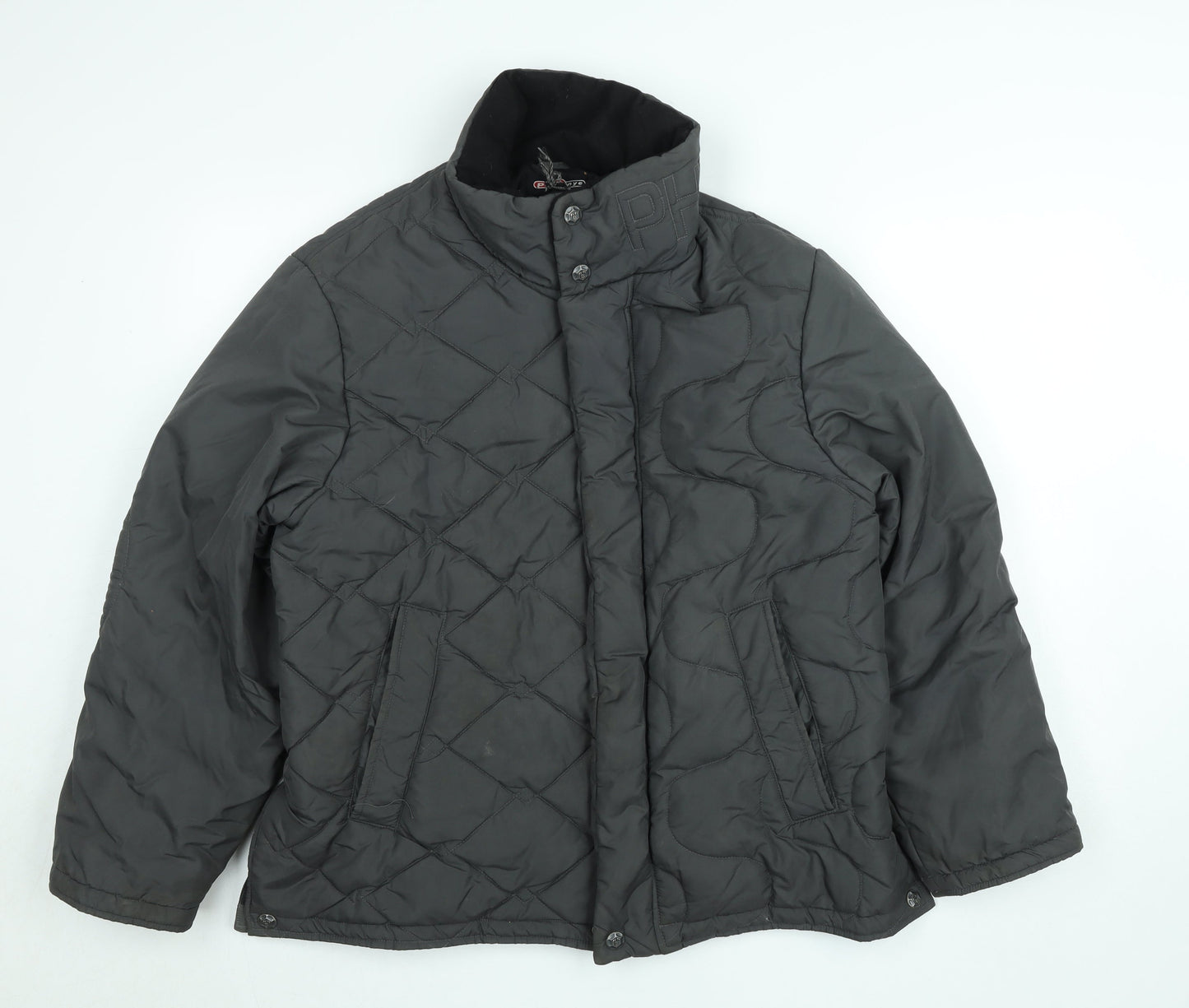 Phat Farm Men's Black Quilted Nylon Winter Jacket Size S
