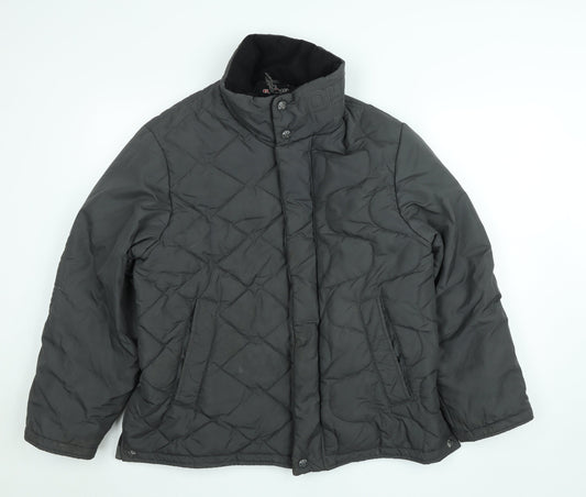 Phat Farm Men's Black Quilted Nylon Winter Jacket Size S