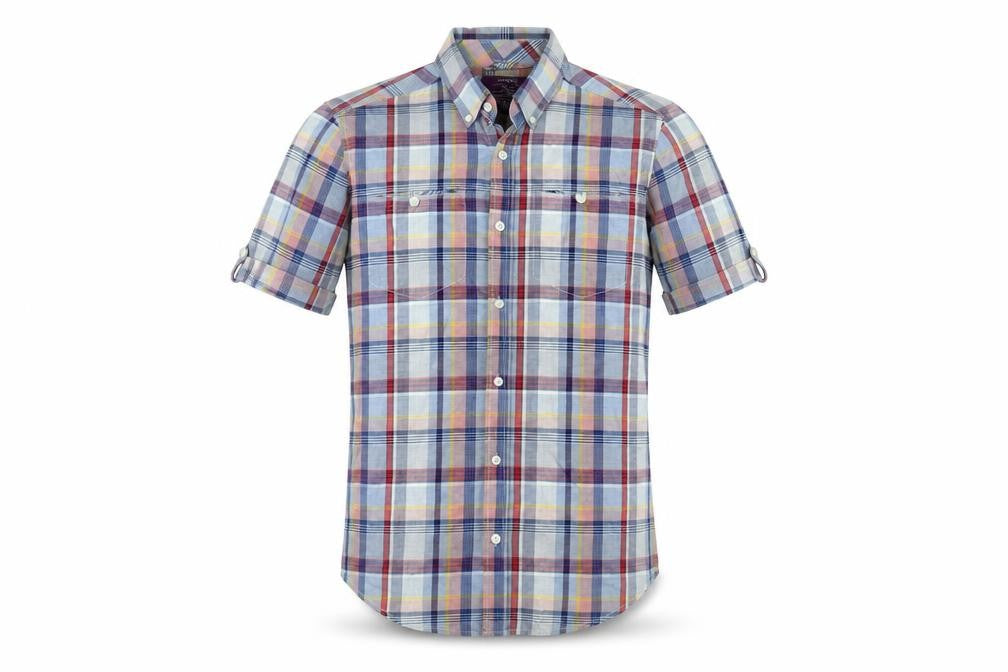 Dunnes Men’s Multicoloured Check Short Sleeve Slim Fit Shirt Size S