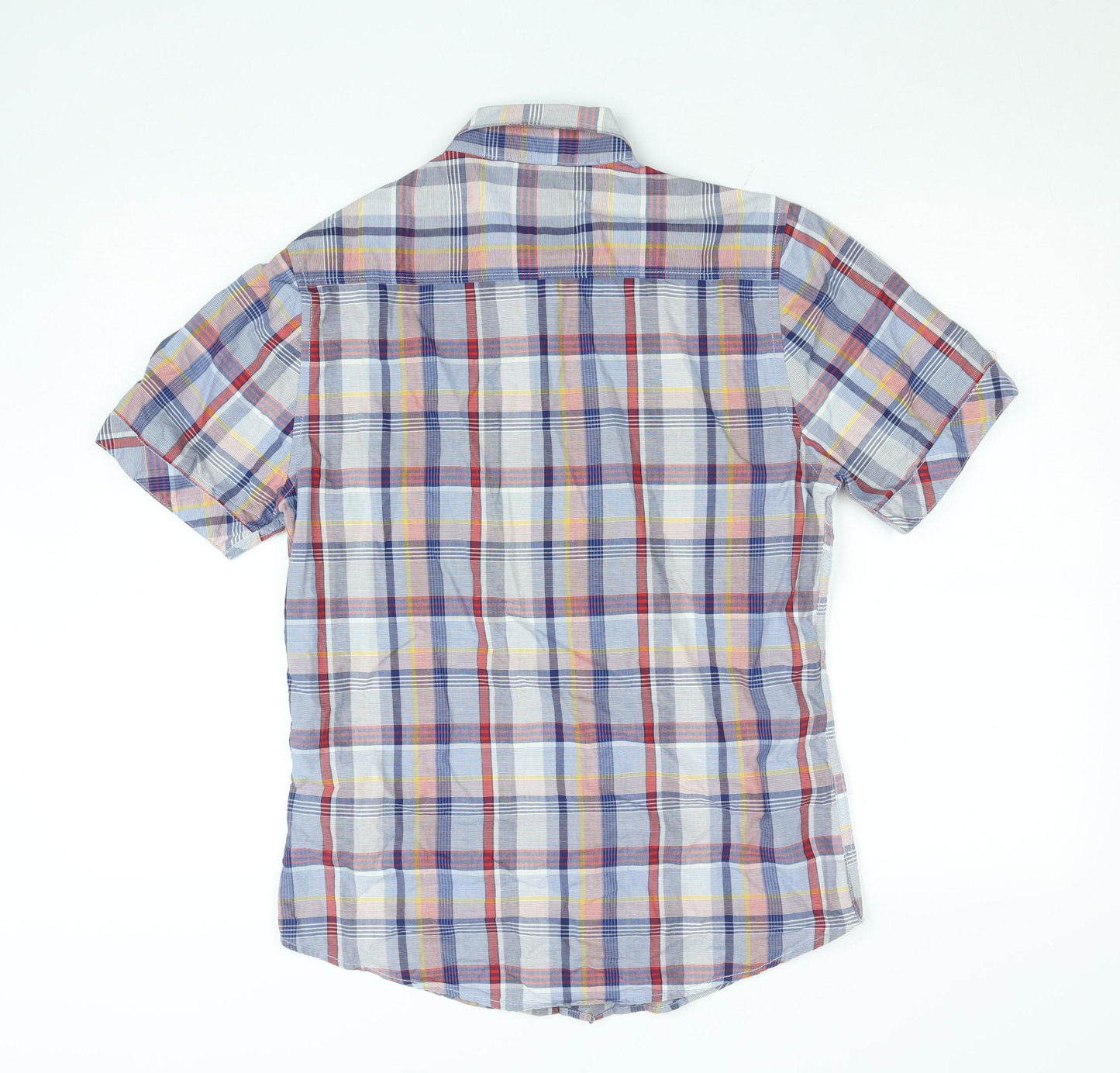 Dunnes Men’s Multicoloured Check Short Sleeve Slim Fit Shirt Size S