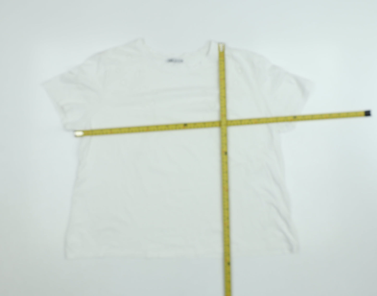 Zara Women White Embroidered Cotton Short Sleeve T-Shirt L