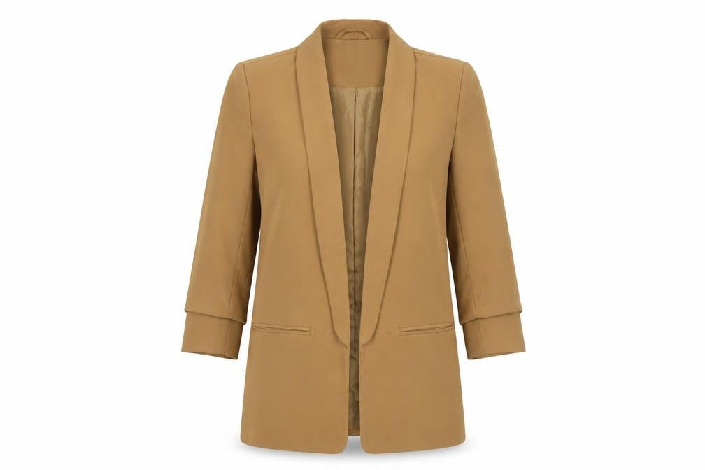 ONLY Women’s Brown Shawl Lapel Blazer Size 8 Tailored Stretch Jacket