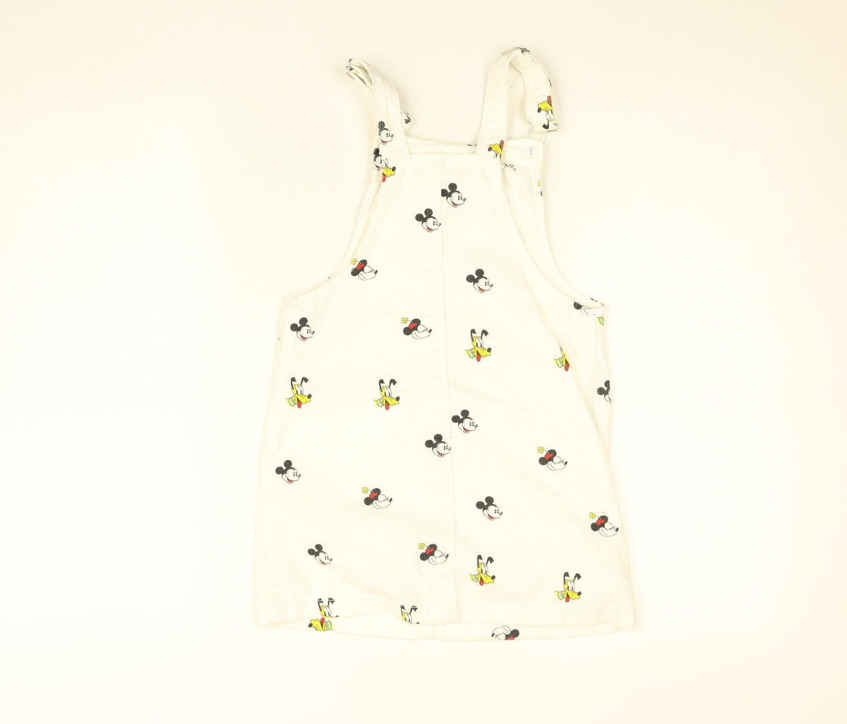 Disney Girls White Minnie Mouse Pinafore Dress 6 Years Cotton Adjustable