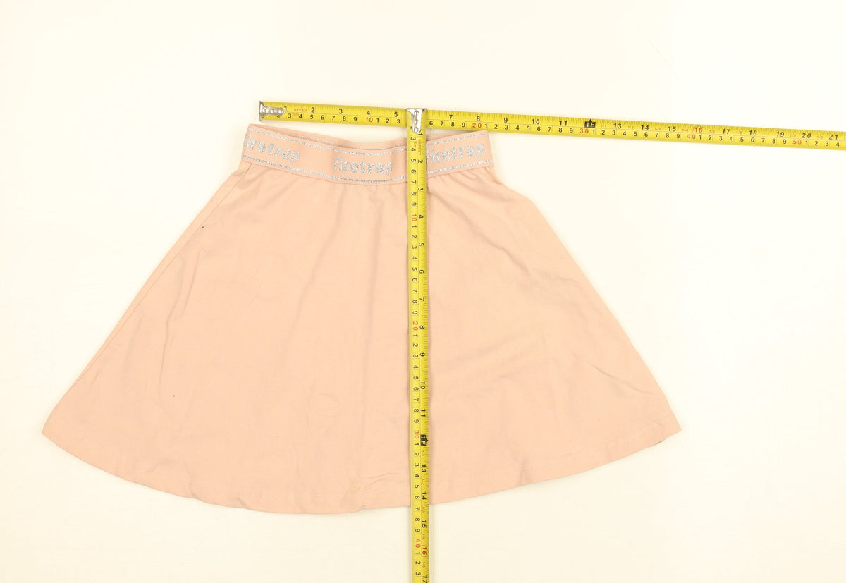 Firetrap Girls Pink A-Line Skirt 7-8 Years Elastic Waist Glitter Logo