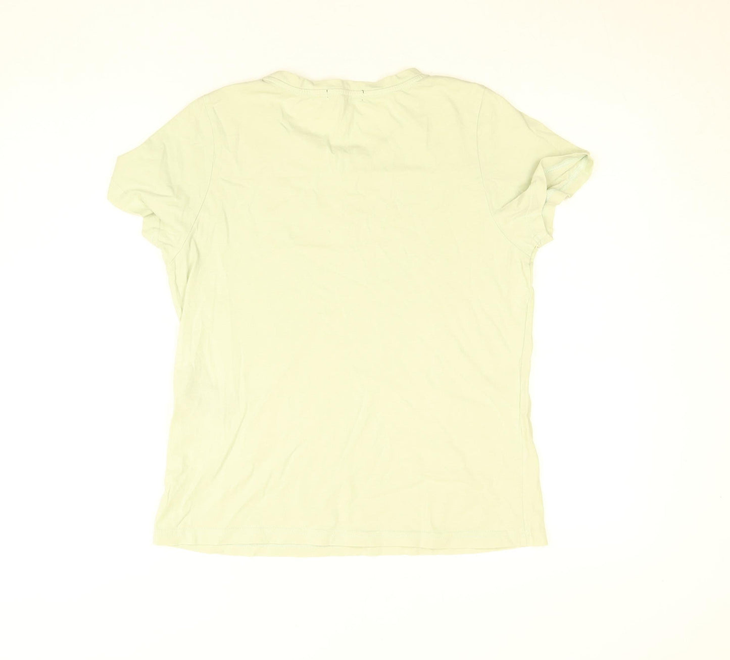 7 For All Mankind Women's Green Cotton Crew Neck Short Sleeve T-Shirt Size S