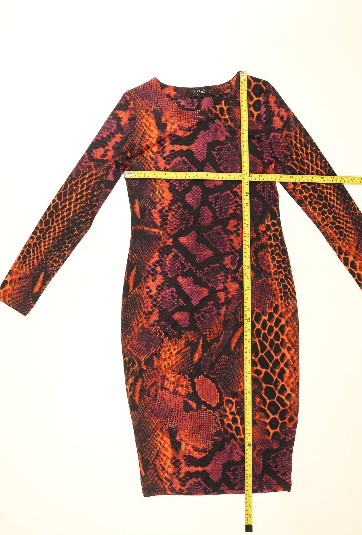 Stella Morgan Women's Orange Animal Print Bodycon Dress Size 8