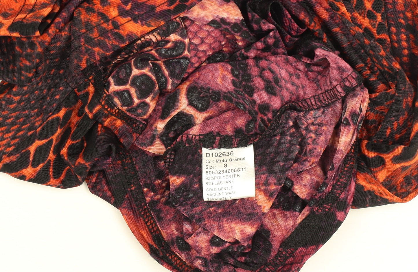 Stella Morgan Women's Orange Animal Print Bodycon Dress Size 8