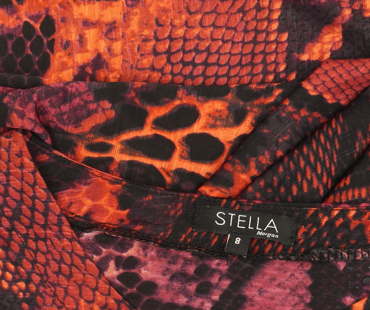 Stella Morgan Women's Orange Animal Print Bodycon Dress Size 8