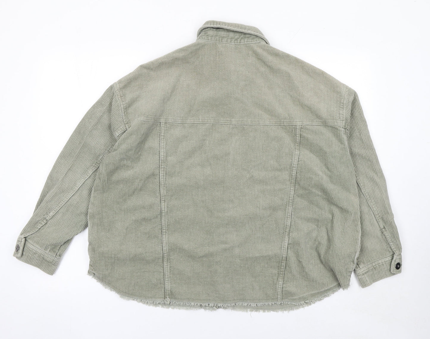 ZARA Women’s Green Corduroy Button Jacket Size L Casual