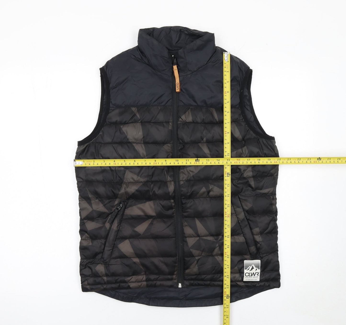 CLWR Colour Wear Men’s Black Geometric Quilted Bodywarmer Size S