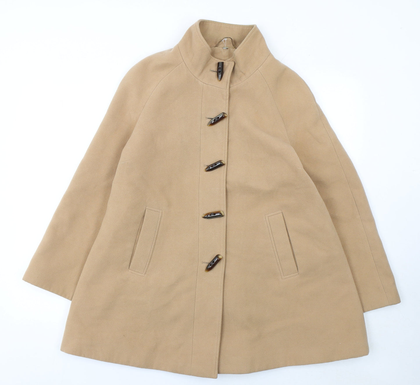 Isle Womens Beige Mid-Length Classic Overcoat Size 12