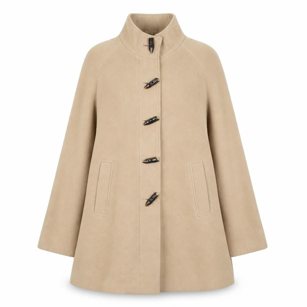 Isle Womens Beige Mid-Length Classic Overcoat Size 12