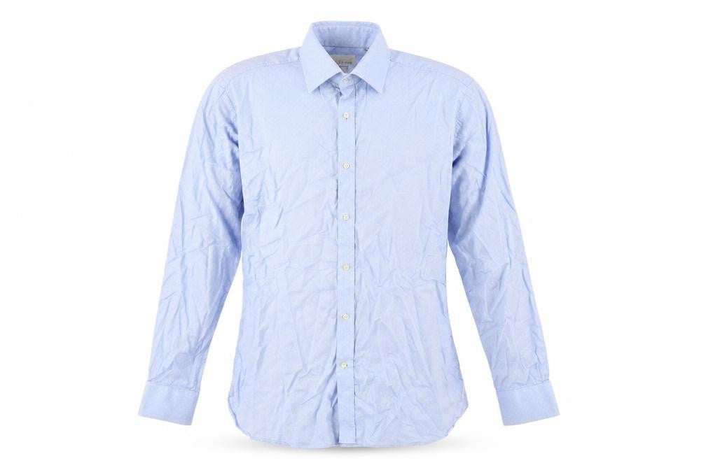 Ted Baker Men’s Blue Cotton Long Sleeve Button-Up Shirt 16.5in