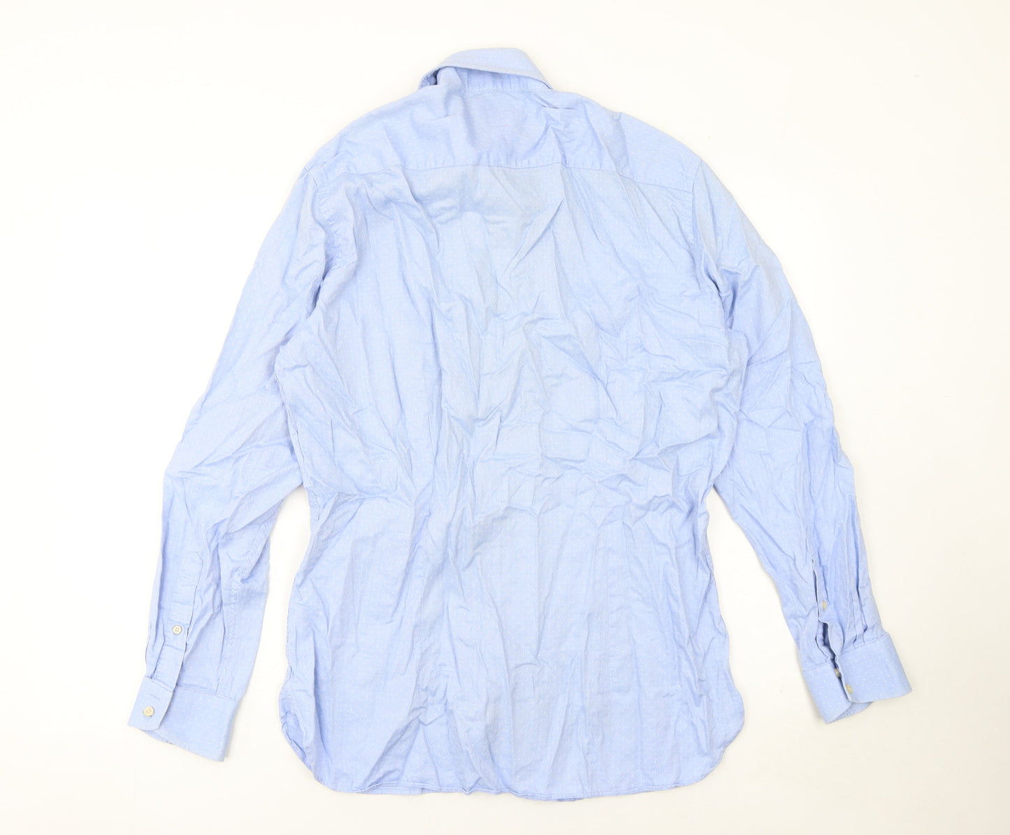 Ted Baker Men’s Blue Cotton Long Sleeve Button-Up Shirt 16.5in