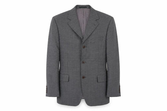 Hugo Boss Men's Grey Wool Blazer Jacket 40R Classic Notch Lapel