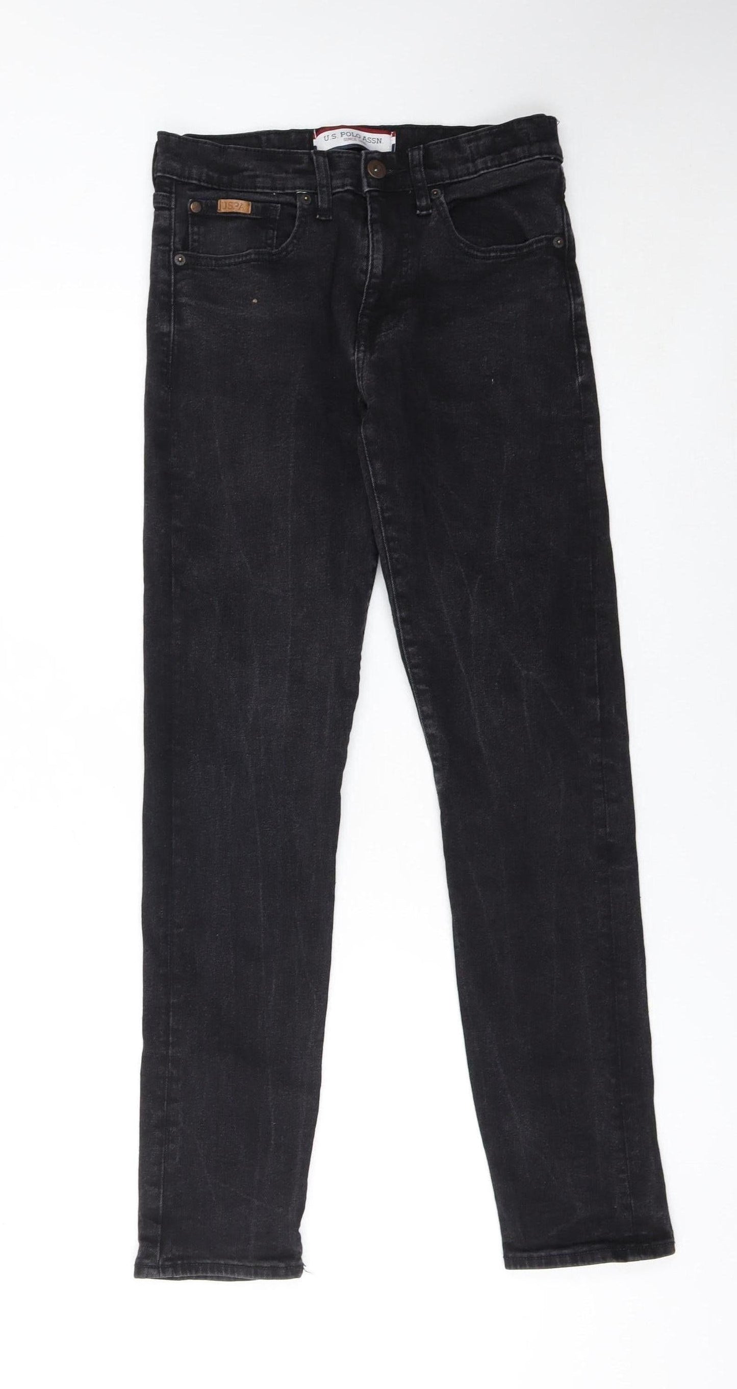 U.S. Polo Assn. Men's Black Slim Fit Jeans 30R Dark Wash Denim