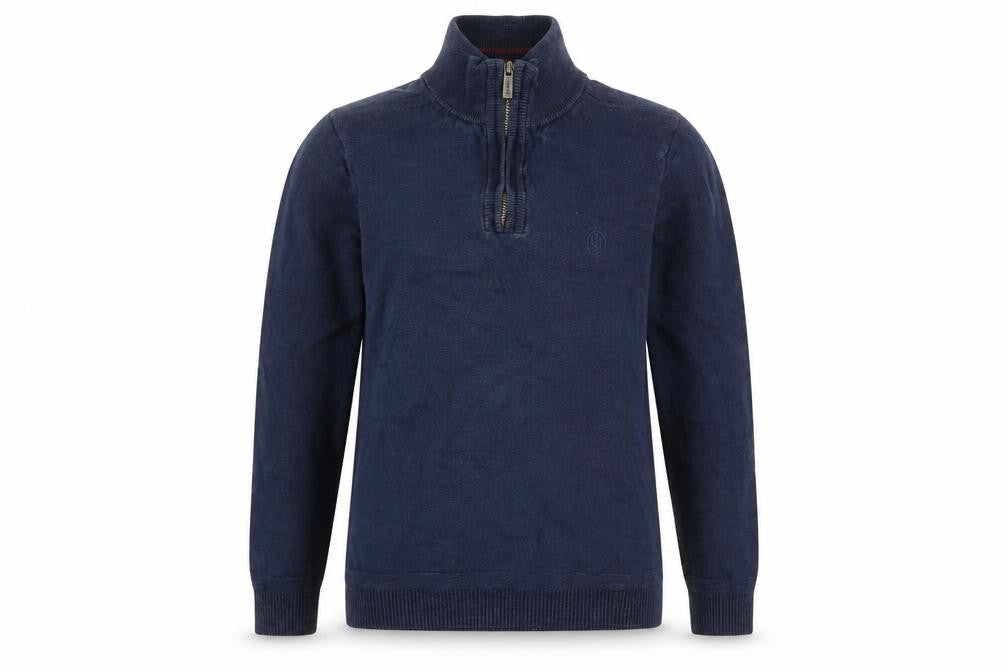 Fat Face Women's Blue 1/2 Zip Cotton Wool Jumper Size S