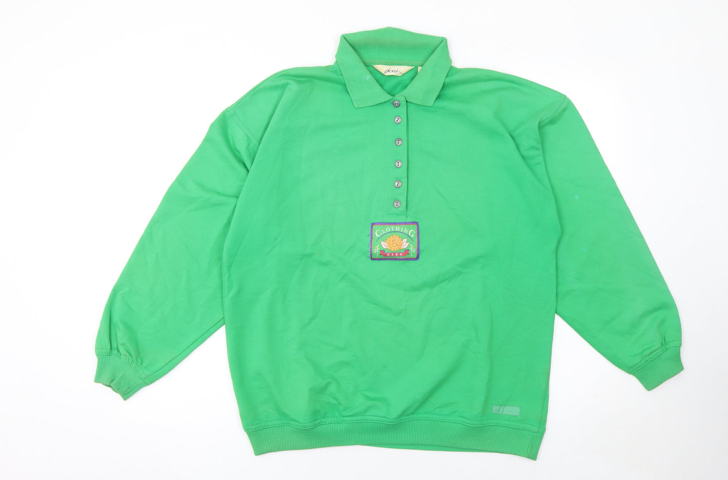 Dash Men's Green Long Sleeve Polo Shirt Size S Cotton Blend
