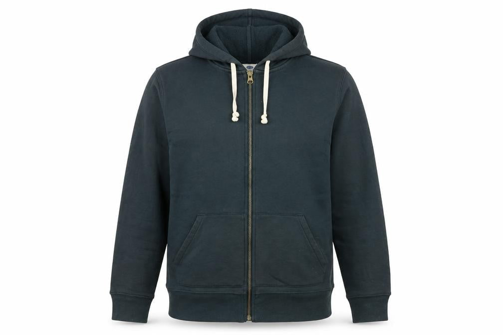 Old Navy Men's Green Full Zip Hoodie L Fleece Cotton Blend