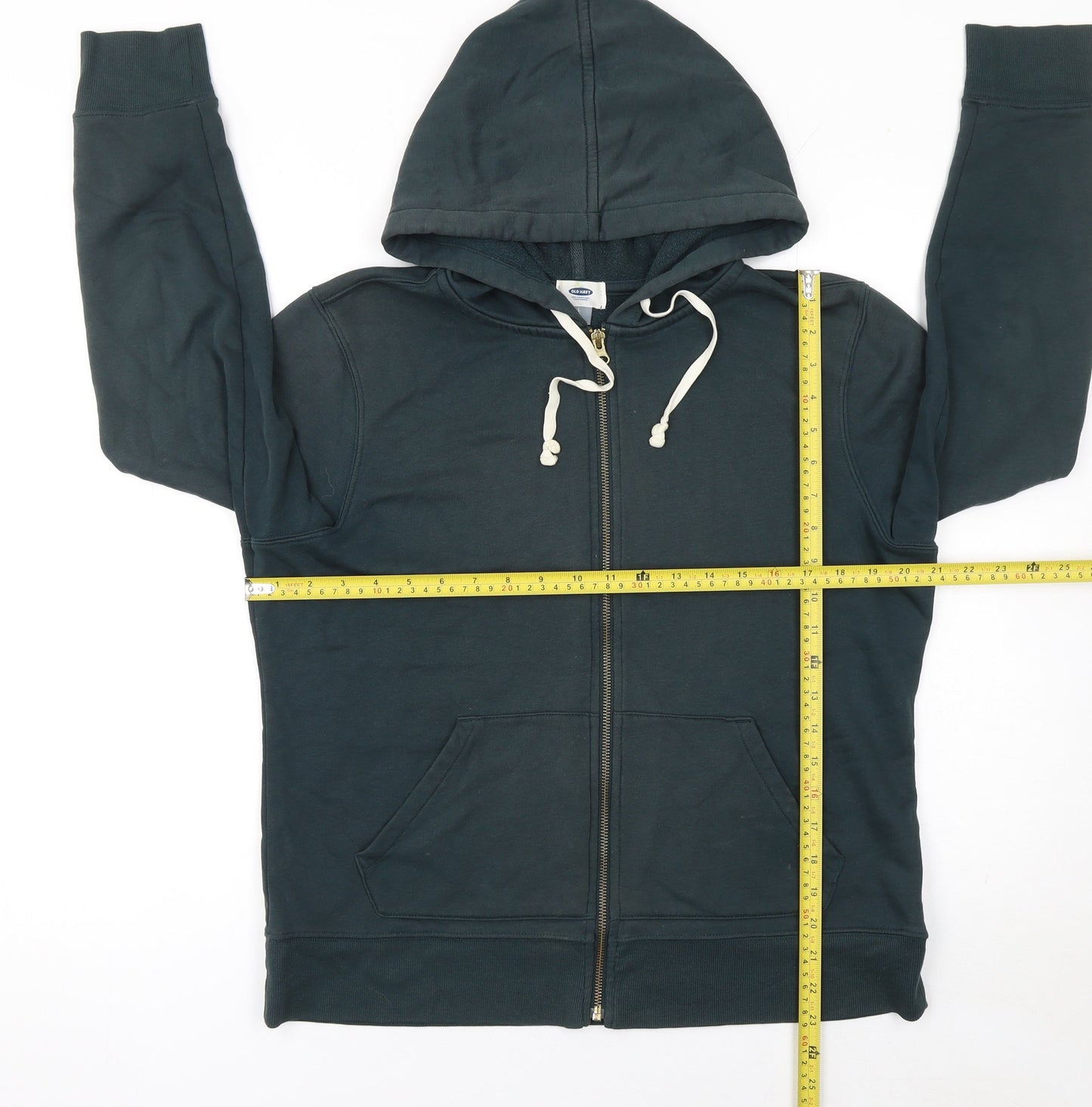 Old Navy Men's Green Full Zip Hoodie L Fleece Cotton Blend