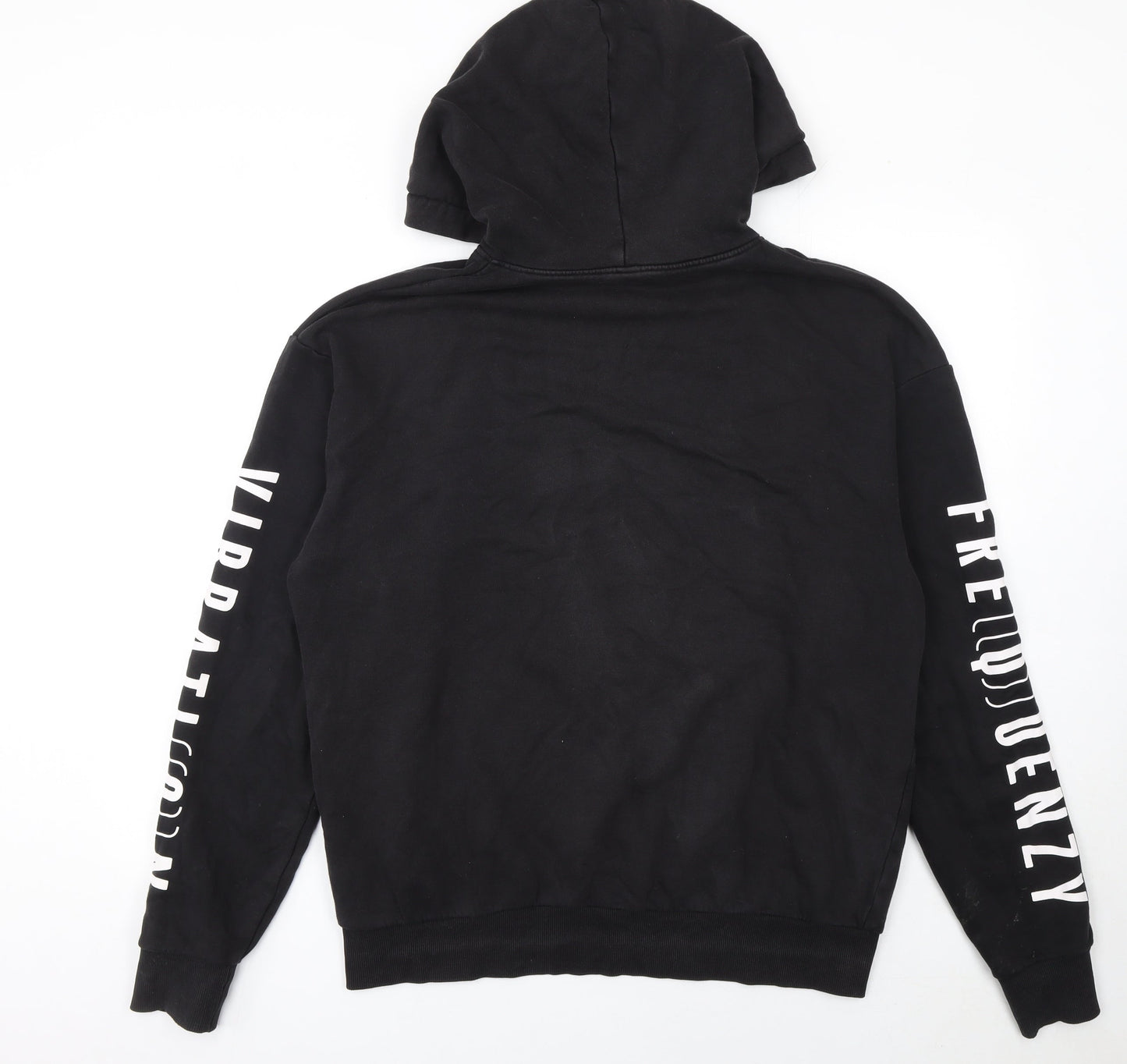 H&M Men's Black Graphic Print Pullover Hoodie Size M
