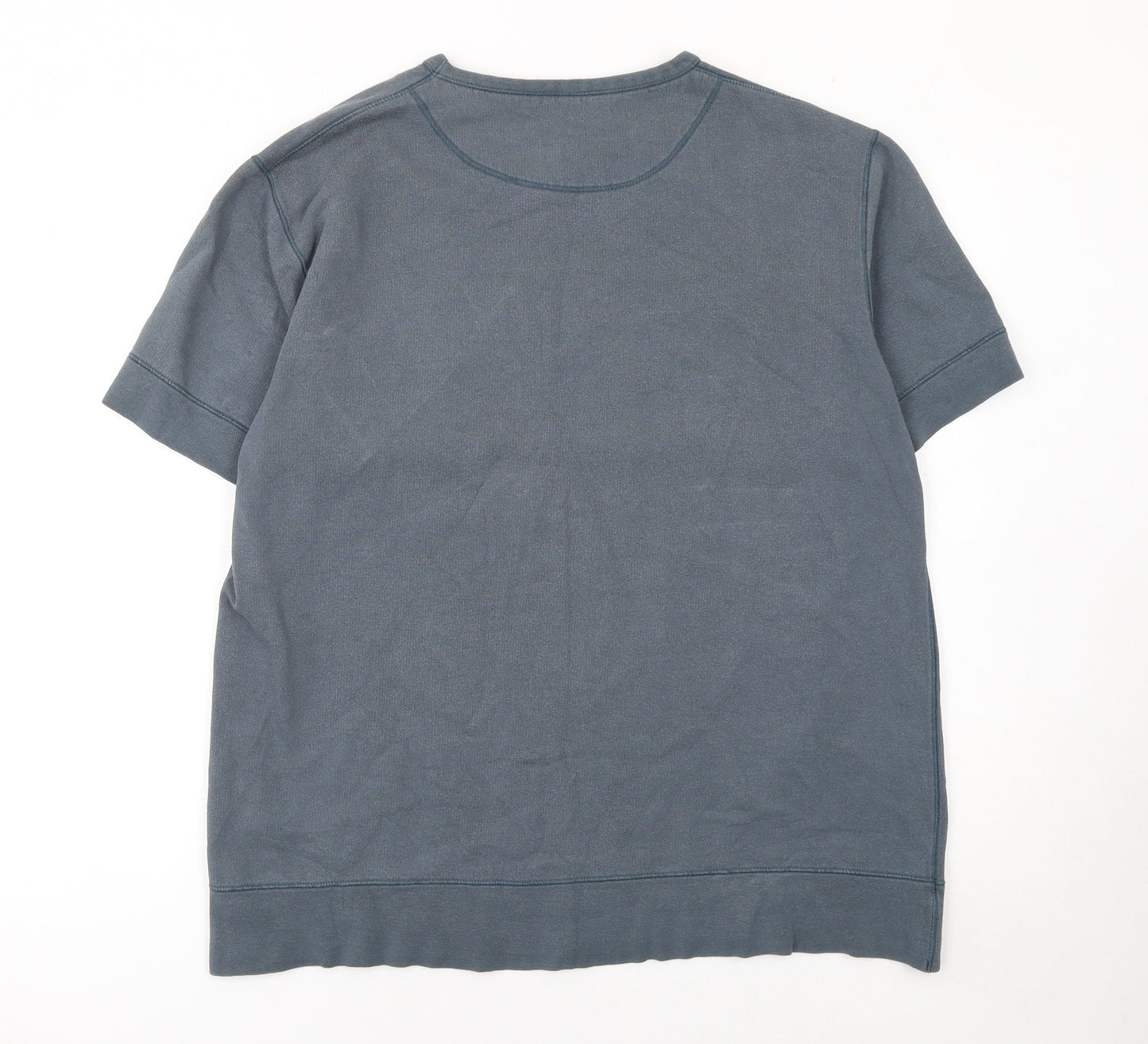 French Connection Men's Blue Cotton Short Sleeve Crew Neck T-Shirt M