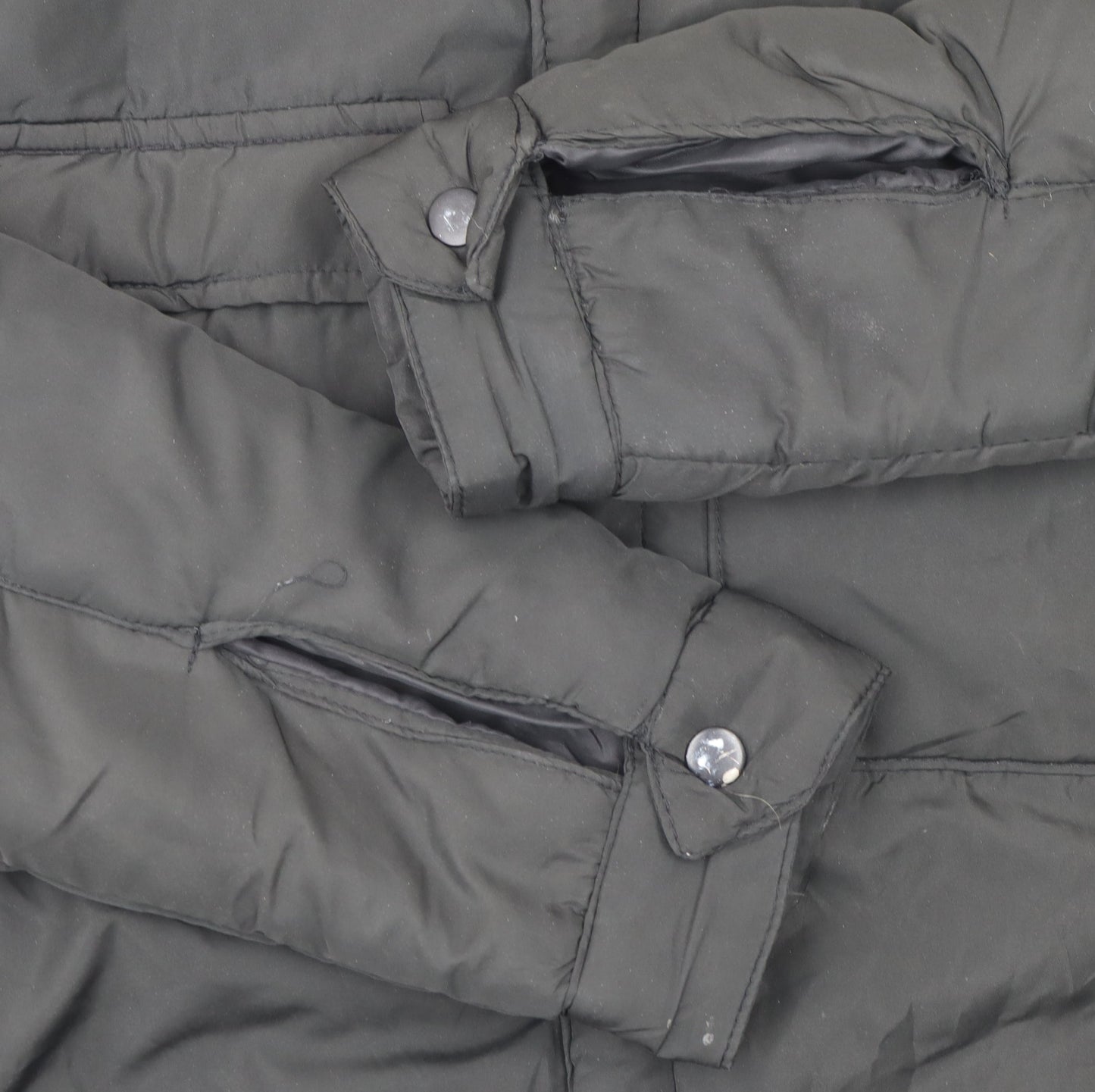 Brave Soul Women Black L Puffer Jacket Winter Zip Coat