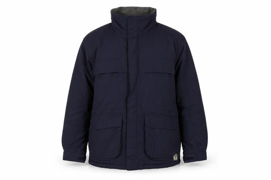 BHS Mens Blue Nylon Parka Jacket M Hooded Lined Winter Coat