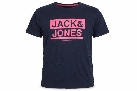 Jack & Jones Men's Navy Blue Graphic Print T-Shirt Size M Cotton